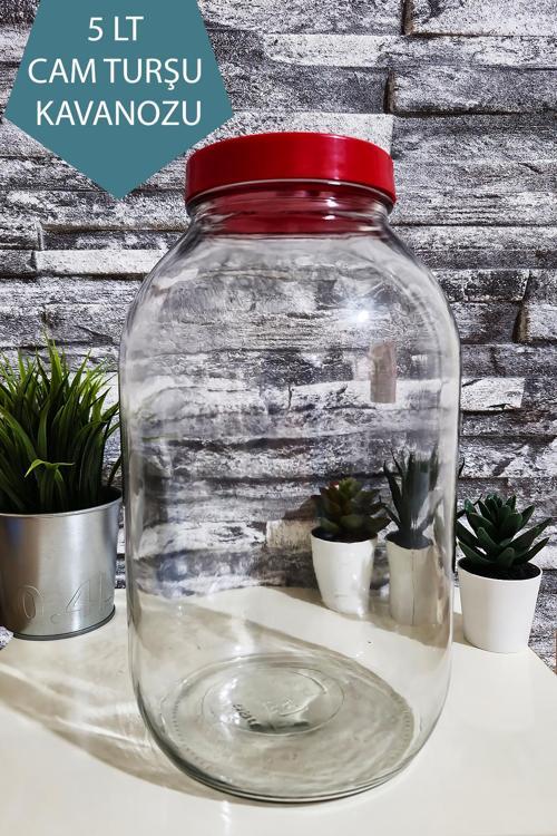 5 Litre Kapaklı Cam Turşu Ve Bakliyat Reçel Saklama Kavanozu