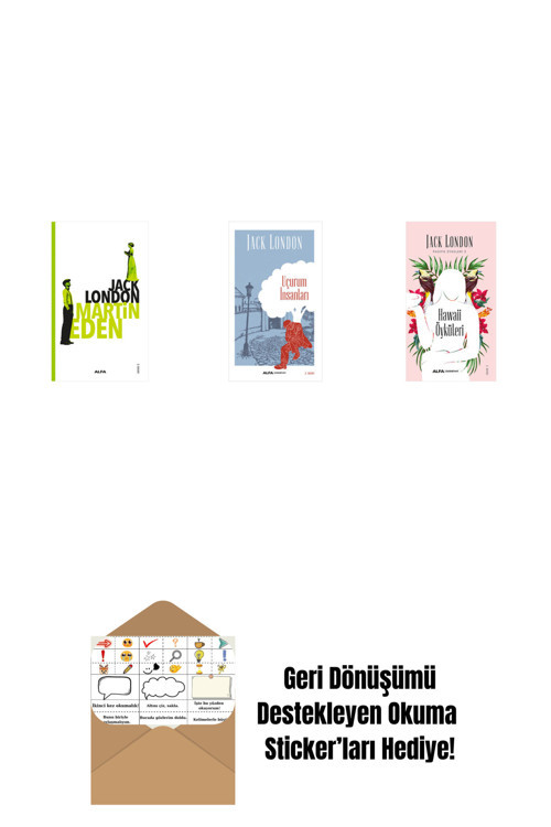 Alfa Yayıncılık Martin Eden + Uçurum İnsanları + Hawaii Öyküleri + Okuma Sticker'Ları