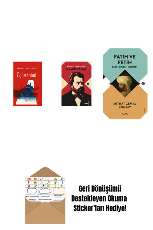 Alfa Yayıncılık Üç İstanbul (Ciltli) + Namık Kemal (Ciltli) + Fatih Ve Fetih + Okuma Sticker'Ları