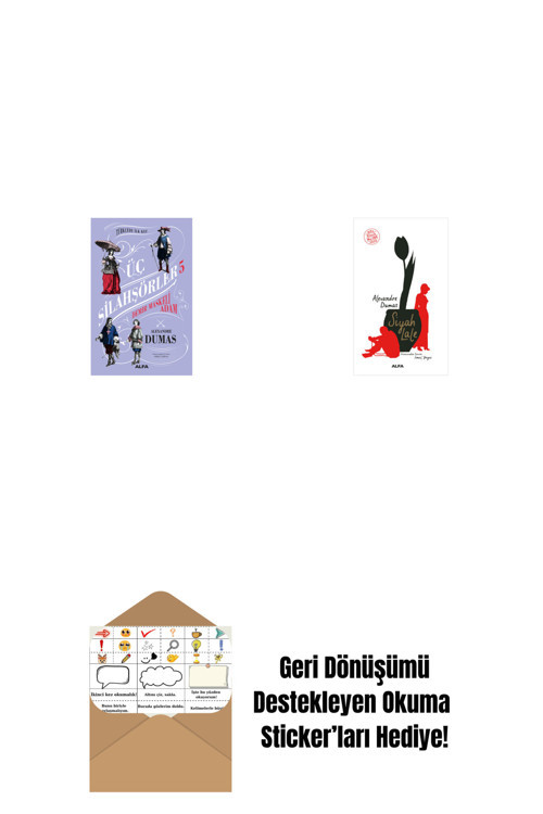 Alfa Yayıncılık Üç Silahşörler 5 - Demir Maskeli Adam (Ciltli) + Siyah Lale + Okuma Sticker'Ları