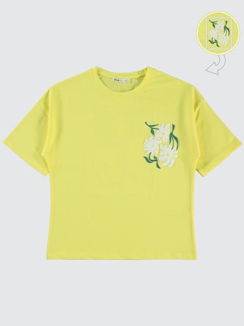 Papatya Baskılı 10-13 Yaş Tişört - Sarı13-14 Yaş