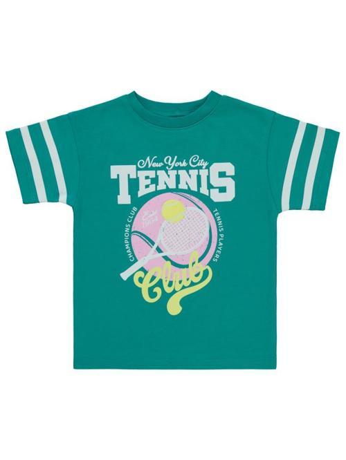 Tenis Baskılı 2-5 Yaş Tişört - Yeşil3-4 Yaş