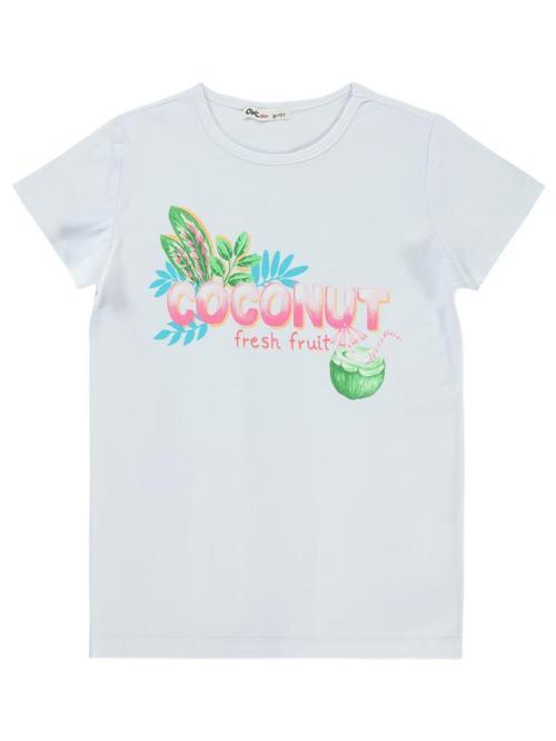 Coconut Baskılı 10-13 Yaş Tişört - Beyaz13-14 Yaş