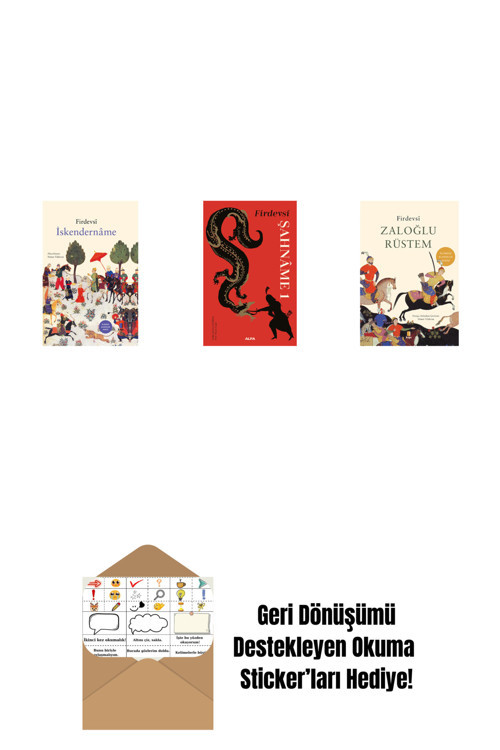 Alfa Yayıncılık İskendernâme (Ciltli) + Şahnâme 1 (Ciltli) + Zaloğlu Rüstem + Okuma Sticker'Ları