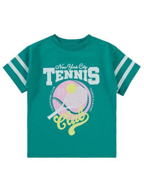 Tenis Baskılı 2-5 Yaş Tişört - Yeşil4-5 Yaş
