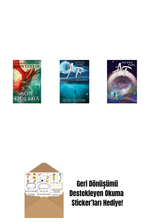 Alfa Yayıncılık Son Ejderha + Artemis Fowl 7 - Atlantis Saplantısı + Artemis Fowl 1 + Okuma Sticker'Ları