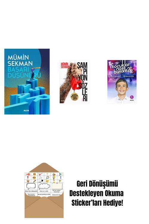 Alfa Yayıncılık Başarı Düşünürü + Şampiyon Sözleri + Çocuklar Nasıl Başarır 2 + Okuma Sticker'Ları