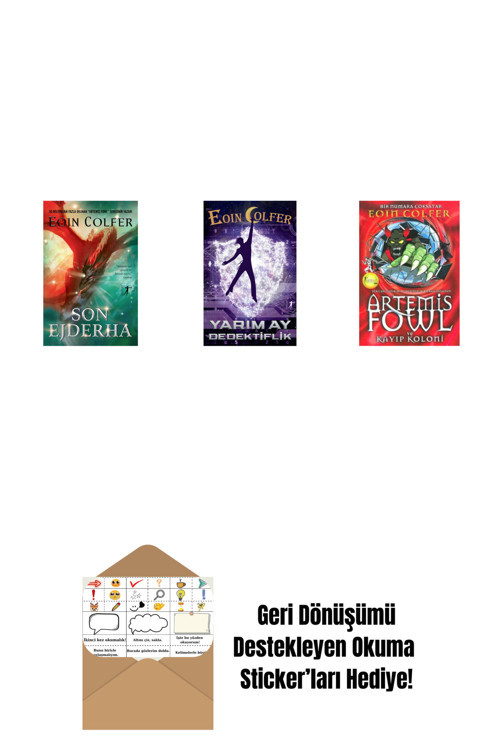 Alfa Yayıncılık Son Ejderha + Yarım Ay Dedektiflik + Artemis Fowl 5 - Kayıp Koloni + Okuma Sticker'Ları