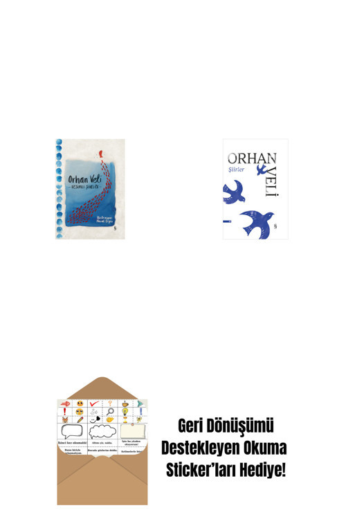 Everest Yayınları Orhan Veli - Resimli Şiirler (Bez Ciltli) + Şiirler (Ciltli) + Okuma Sticker'Ları