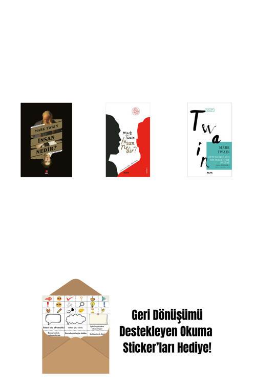 Alfa Yayıncılık İnsan Nedir? + İnsan Nedir? + Çifte Kavrulmuş Bir Dedektiflik Öyküsü + Okuma Sticker'Ları