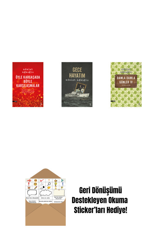 Everest Yayınları Öyle Kargaşada Böyle Karşılaşmalar + Gece Hayatım + Damla Damla Günler 4 + Okuma Sticker'Ları
