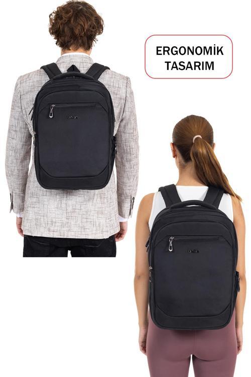 Unisex Siyah Okul Sırt Çanta Orta Boy Lise Üniversite Usb Type-C Su Geçirmez Oxford Kumaş