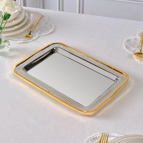 Ring Dekoratif Tepsi Gold 37x25 cm