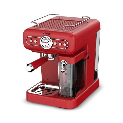 Vintage Craft Süt Hazneli Espresso, Latte ve Capuccino Makinesi Red