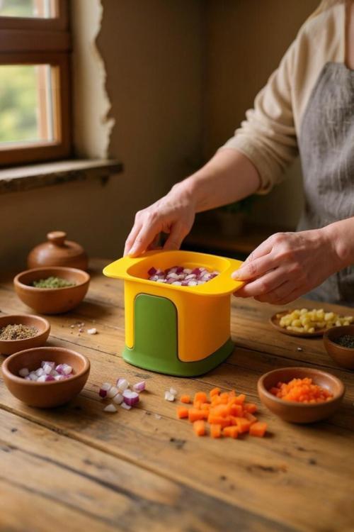 Patates Soğan Doğrayıcı Sebze Doğrayıcı Dilme ve Dilme, El Basınçlı Sebze Kesici, Çok Fonksiyonlu