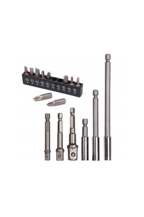 Bits Uç Bağlantı Adaptör Seti Lokma Bağlantı 16 Parça Tornavida Ucu Lokma Seti Şarjlı Matkap Ucu