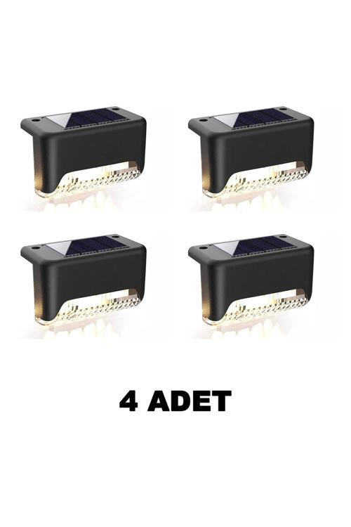 4 Adet L Solar Led Güneş Enerjili Su Geçirmez Köşebent Led Işık Merdiven Veranda Bahçe Aydınlatma