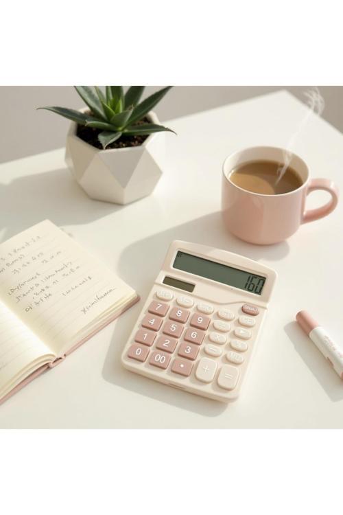 Pinterest Pilli Güneş Enerjili 12 Haneli Hesap Makinesi Renkli Hesap Makinası