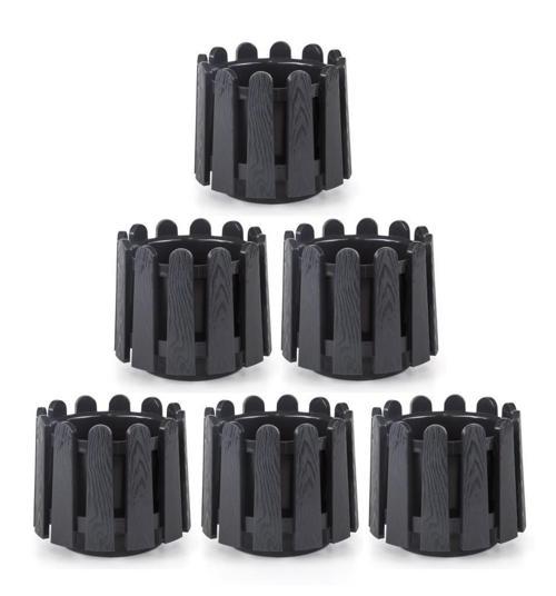 SO-İS04 İstanbul Dekoratif Yuvarlak Saksı 14,1 lt Antrasit 6 Adet