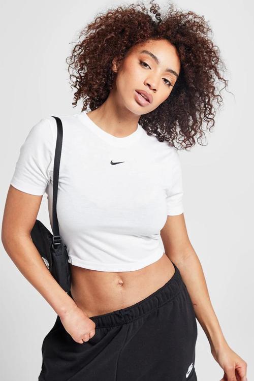 Sportswear Essential Slim Cropped T-Shirt Kadın Slim Fit Crop Tişört Beyaz