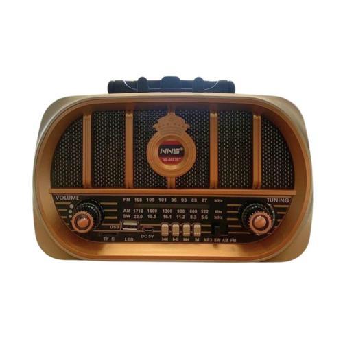 ® Orta Boy Retro, Nostaljik, Ahşap Tasarım Bluetooth Hoparlörlü, Şarjlı, Taşınabilir Oval Ön Y