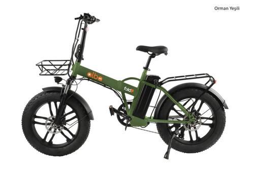 Fold F Premium 500 Watt Elektrikli Bisiklet Yeşil Nfc-Zırhlı Lastik HD Fren 48v 10,4 Ah Batarya