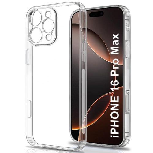 iPhone 16 Pro Max Kılıf Şeffaf Silikon Kamera Korumalı