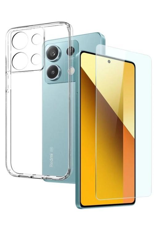  Xiaomi Redmi Note 13 5G Şeffaf Kılıf + Cam Ekran Koruyucu Seti