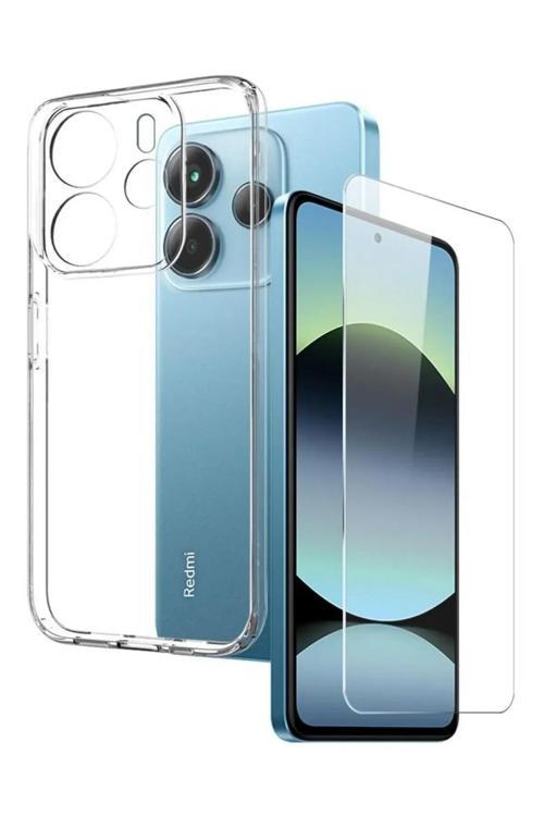 Xiaomi Redmi Note 14 4G Şeffaf Kılıf / Cam Ekran Koruyucu Seti