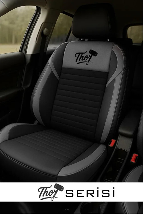 Ford Focus Titanium 1.0 Ecoboost 125 4 Kapı A/T 2018 Uyumlu Tay Tüyü Thor Oto Kılıfı Tam Set Gri