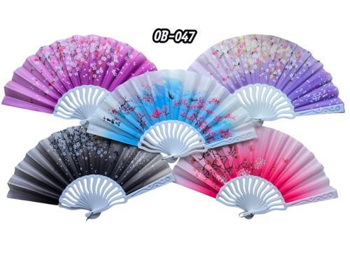 Plastik Kumaş Yelpaze 12'li Karışık Ob-047