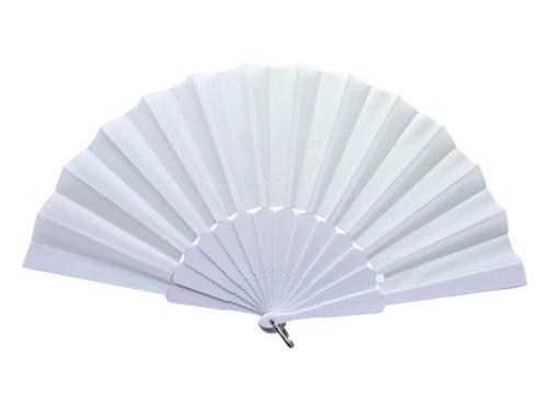 Plastik Düz Kumaş Yelpaze 12'li Beyaz