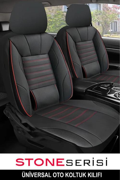 Ssangyong Actyon Sports A200 Sxdi 2.0 4X4 6/At 2010 Uyumlu Deri Stone Oto Kılıfı Tam Set Kırmızı