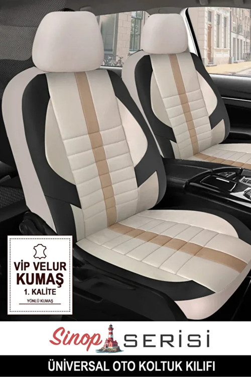 Skoda Rapid Spaceback 1.6 Tdi Cr 115 G.Tec Style 2018 Uyumlu Kumaş Sinop Oto Kılıfı Tam Set Krem