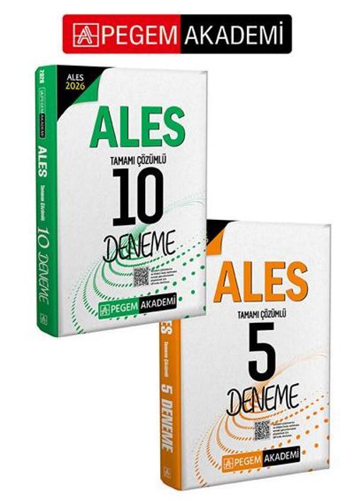 PEGEM AKADEMİ 2026 ALES Tamamı Çözümlü 10 Deneme + 2026 ALES Tamamı Çözümlü 5 Deneme Seti (2.Kitap)
