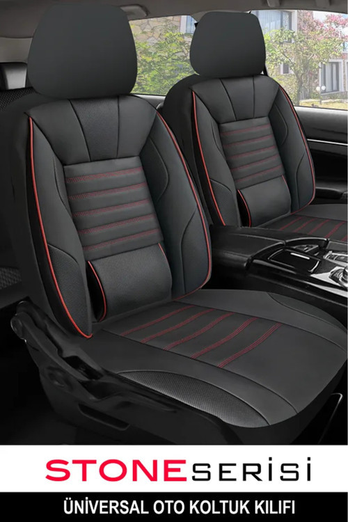 Skoda Rapid Spaceback 1.2 Tsi Green Tec Ambition 2015 Uyumlu Deri Stone Oto Kılıfı Tam Set Kırmızı