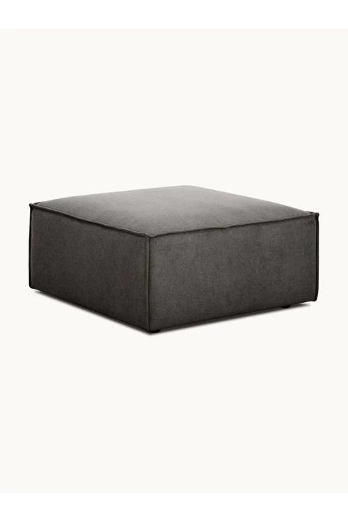 LUNERA Modern Çok Amaçlı Kare Puf, Balkon Mutfak Salon Pufu, 80x80 cm Keten Kumaş