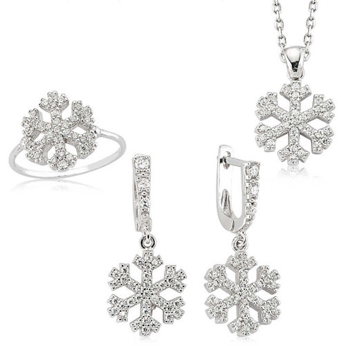 Gümüş Kar Tanesi Bayan Set SL2281