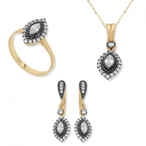 Gümüş Elmas Montür Mekik Bayan Set SL2267