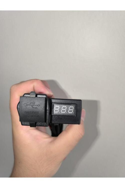 Evrensel Motosiklet Ve Scooter Çift Usb Şarj Ve Akü Şarj Göstergesi