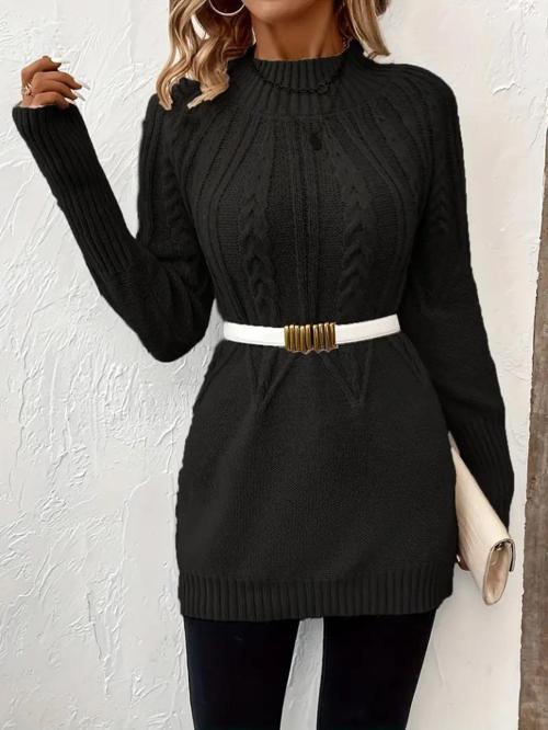 Kadın Uzun Kollu Yarı Balıkçı Yaka Triko Bluz