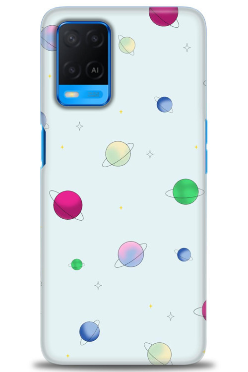 Oppo A54 Kılıf HD Baskılı Kılıf - Gezegenler Çizim
