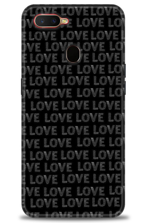 Oppo A5S Kılıf HD Baskılı Kılıf - Black Love