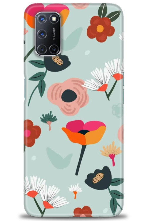 Oppo A52 Kılıf HD Baskılı Kılıf - Çiçekli Dallar