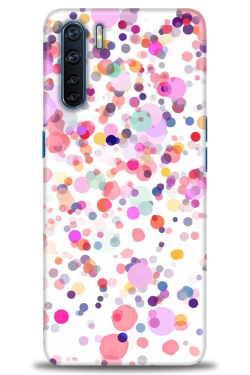 Oppo A91 / Reno 3 Kılıf HD Baskılı Kılıf - Renkli Benekler