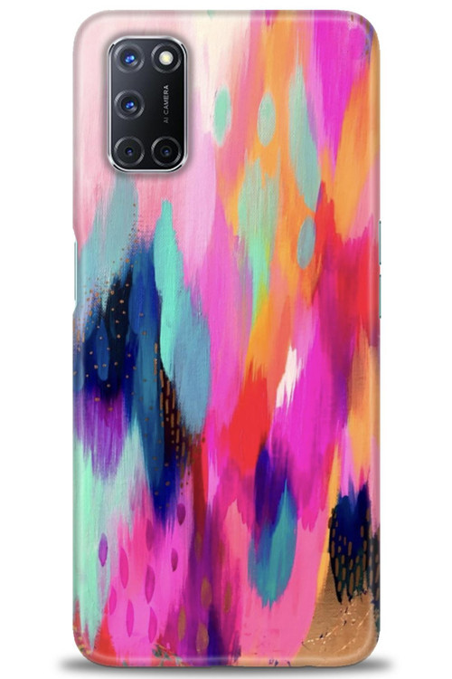 Oppo A72 Kılıf HD Baskılı Kılıf - Yaldızlı Renkler