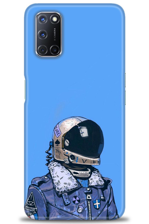 Oppo A92 Kılıf HD Baskılı Kılıf - Mavi Astronot