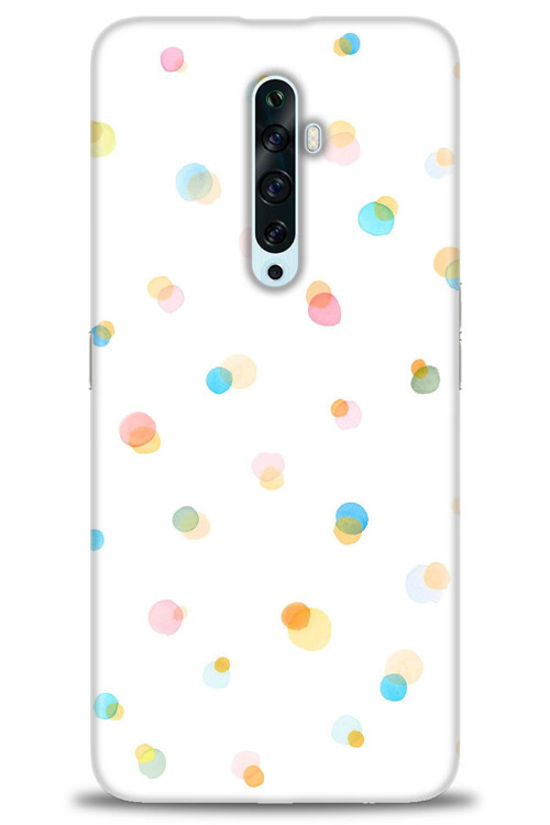 Oppo Reno 2Z Kılıf HD Baskılı Kılıf - Rengarenk Puantiye
