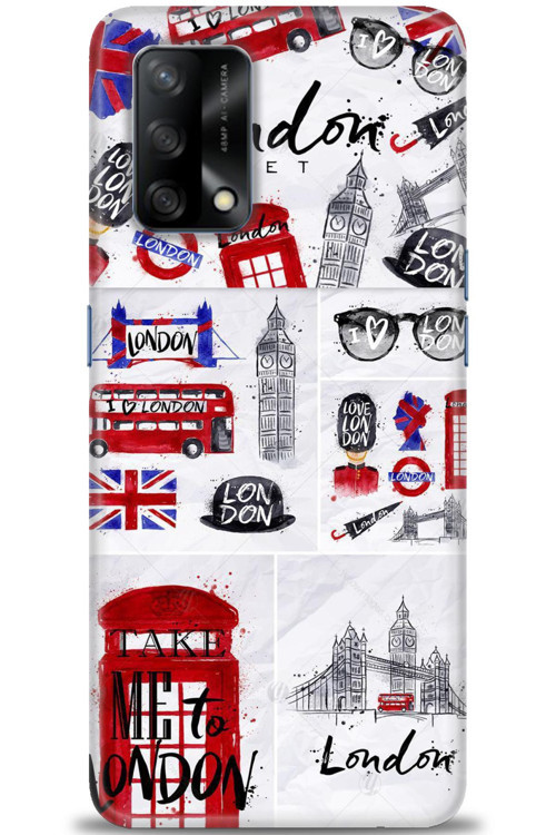 Oppo A74 Kılıf HD Baskılı Kılıf - London Set