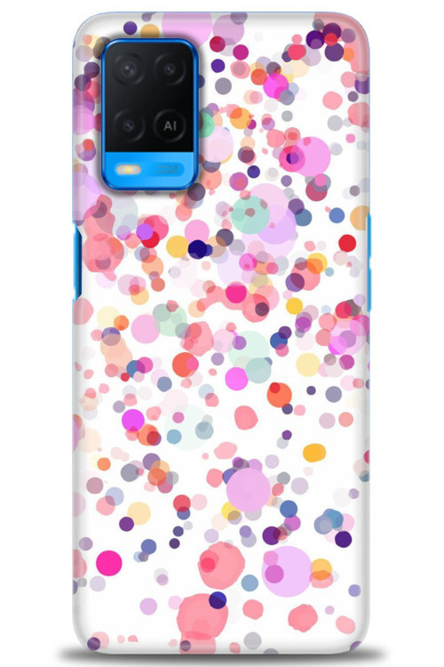 Oppo A54 Kılıf HD Baskılı Kılıf - Renkli Benekler
